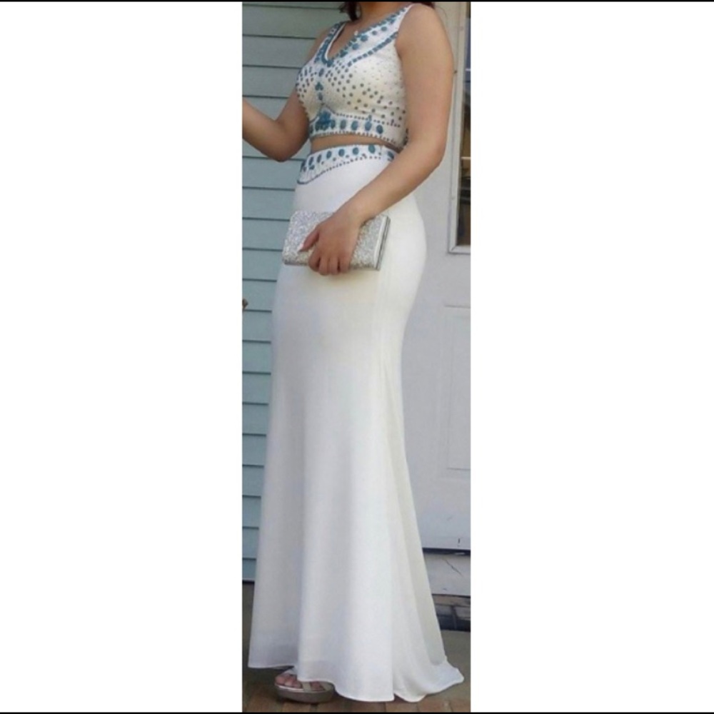 WORN ONCE Two piece prom dress